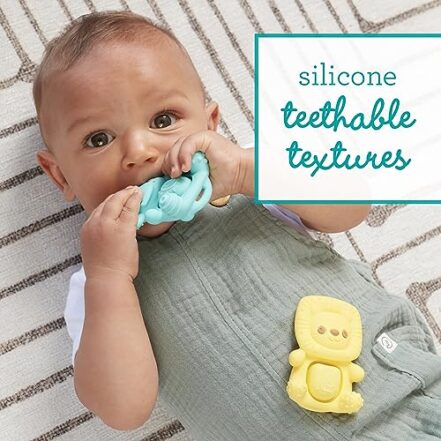 Infantino Teethimal Pop Pals – Elephant & Lion Sensory Popper Toy with ...