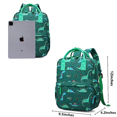 Cute Toddler Preschool Backpack With Dinosaur Print (green Dinosaur 