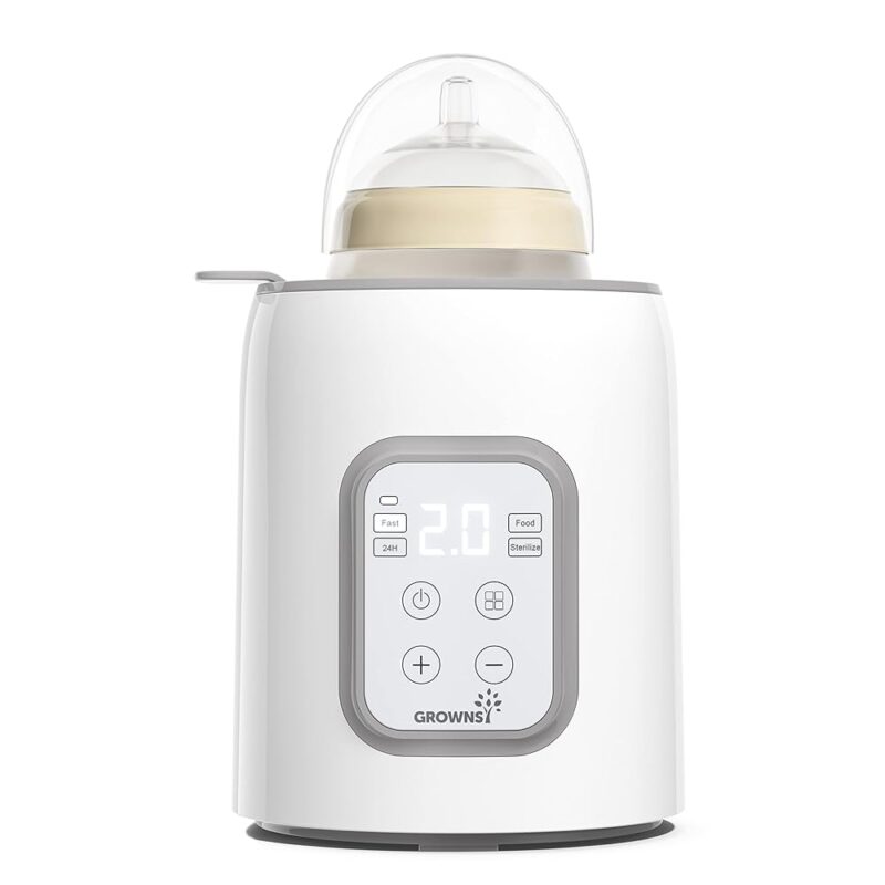 Bottle Warmer, GROWNSY 8-in-1 Fast Baby Milk Warmer with Timer for Breastmilk or Formula, Accurate Temperature Control, with Defrost, Sterili-zing, Keep, Heat Baby Food Jars...