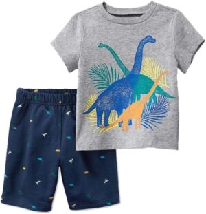 Bumeex Toddler Boys Cotton Clothing Sets Short Sleeve Tee and Shorts