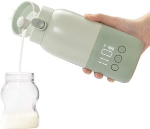 Portable Milk Warmer with Super Fast Charging and Cordless, Instant breastmilk, Formula or Water Warmer with 10 Ounces Big Capacity, Baby Flask for Vehicle,car,Airplane Journey