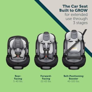 Safety 1st Grow and Go All-in-One Convertible Car Seat, Rear-facing 5-40 pounds, Forward-facing 22-65 pounds, and Belt-positioning booster 40-100 pounds, High Street