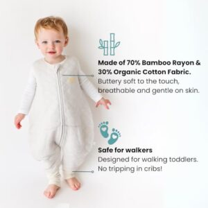 Tealbee Dreamsuit: Toddler Sleep Sack with Feet 12-18 months, 18-24 months - 1.2 TOG All Season Baby Wearable Blanket for Walkers - Rayon made from Bamboo, Organic Cotton Sleep...