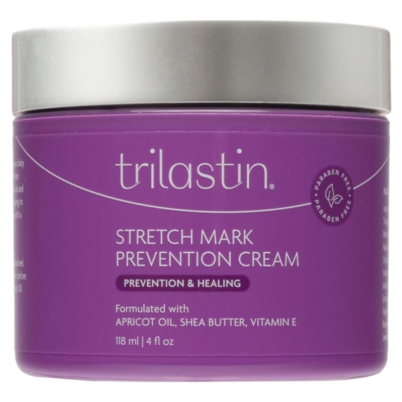 TriLASTIN Maternity Stretch Mark Prevention Cream - Paraben-Free, Hypoallergic, and Safe for Pregnancy - 4 oz