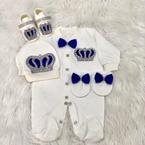 Dollbling Royal Bling Schmuck Krone Geschenk Kleidung Sets Willkommen Zuhause Baby Strampler Fäustlinge Motorhaube Pyjamas Outfit 4 Stück Babyausstattung - AliExpress 1501