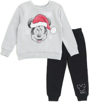 Disney Christmas Halloween Fleece Sweatshirt and Jogger Pants Outfit Set Newborn to Big Kid Sizes (Newborn - 14-16)