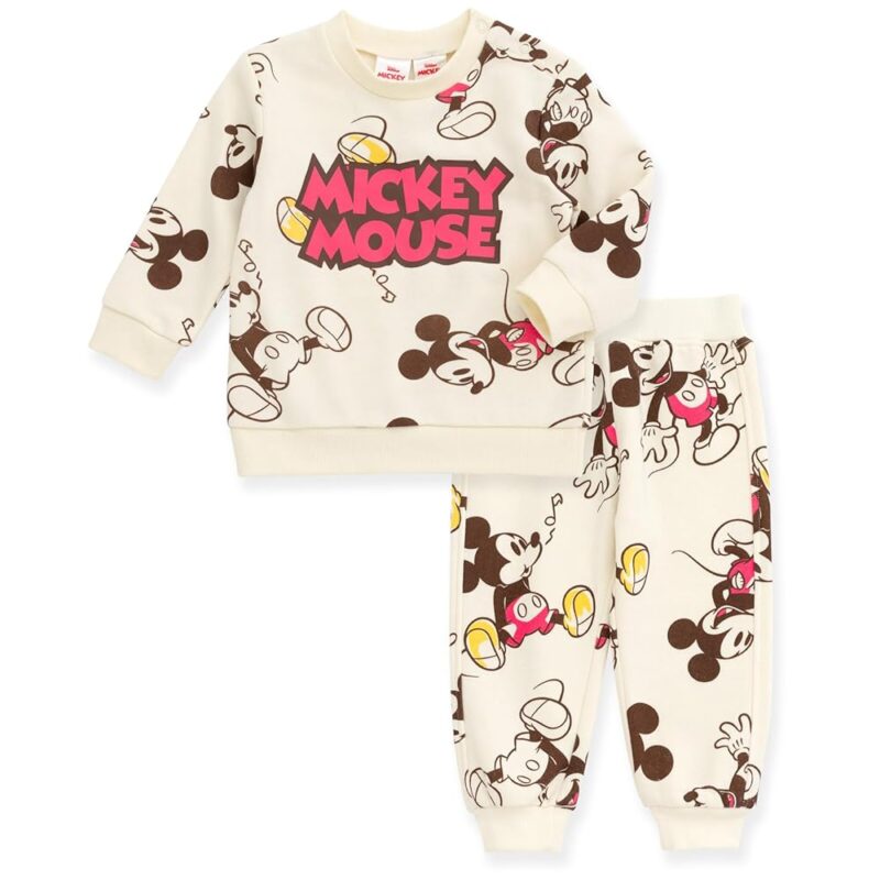 Disney Lion King Mickey Mouse Winnie the Pooh Toy Story Fleece Sweatshirt and Pants Outfit Set Newborn to Big Kid Sizes