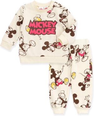 Disney Lion King Mickey Mouse Winnie the Pooh Toy Story Fleece Sweatshirt and Pants Outfit Set Newborn to Big Kid Sizes