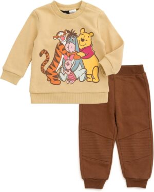 Disney Lion King Mickey Mouse Winnie the Pooh Toy Story Fleece Sweatshirt and Pants Outfit Set Newborn to Big Kid Sizes