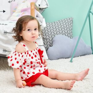 Hipea Toddler Baby Girls Summer Clothes Outfits Ruffle Camisole Spot Dot Tops and Casual Shorts Newborn Girl Clothing