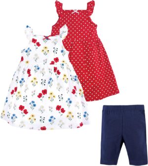 Hudson Baby baby-girls Cotton Dresses and LeggingsCasual Dress