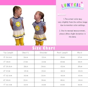 LUKYCILD Baby Girls Summer Clothes Casual Clothing Suit Short Sleeve Striped T-Shirt +Pants