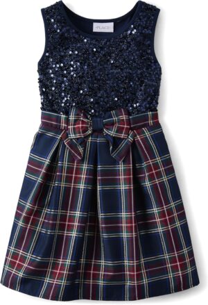 The Children's Place Girls' Sleeveless Holiday Dressy Dress