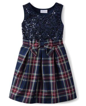 The Children's Place Girls' Sleeveless Holiday Dressy Dress